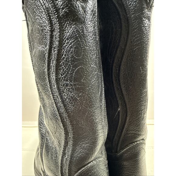 J. Chisholm men’s Black leather western cowboys boots vintage size 9 EE USA EUC main image 9